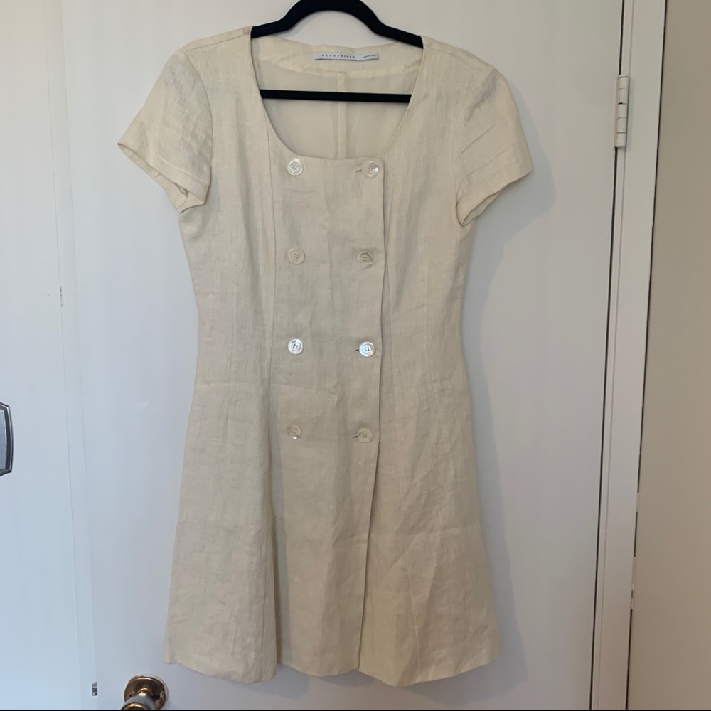 90’s Pure Linen Button Dress Fit n Flare